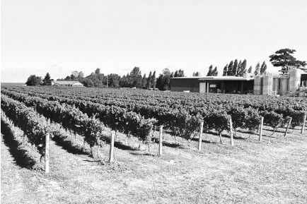 old black and white image of the winery